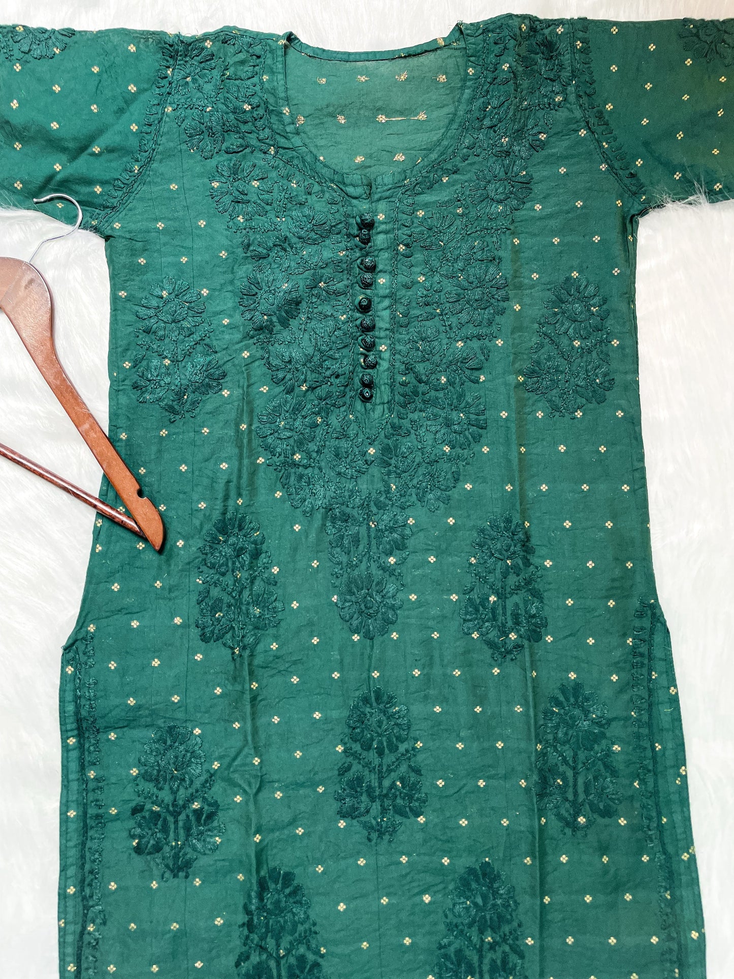 Premium Dyed Chanderi Silk Lucknowi Chikankari Kurti and Palazzo Set for Women